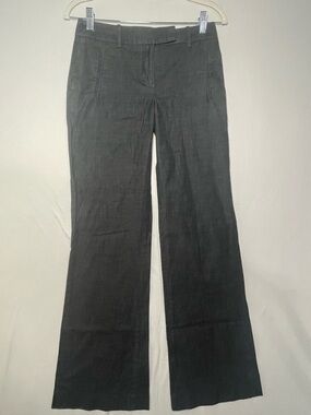 LOFT Kate Trouser Pants Womens 0 Charcoal Gray Wide Leg Career Stretch EUC